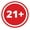 Red, variant on Signs ByLITA Circle 21+ Graphic Door or Wall Sign | Easy Installation | Durable Construction | Promote Health And Safety | Caution Warning Sign for Home, Business and Office Spaces Sign (Red) - Medium