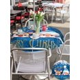 thumbnail image 4 of Outdoor Tablecloth with Umbrella Hole and Zipper, Christmas Round Table Cloth 54 Inch Waterproof Tablecloth, Cute Santa Claus Reindeer Xmas Balls Snowy Navy Blue Picnic Table Cover for Patio Camping, 4 of 7