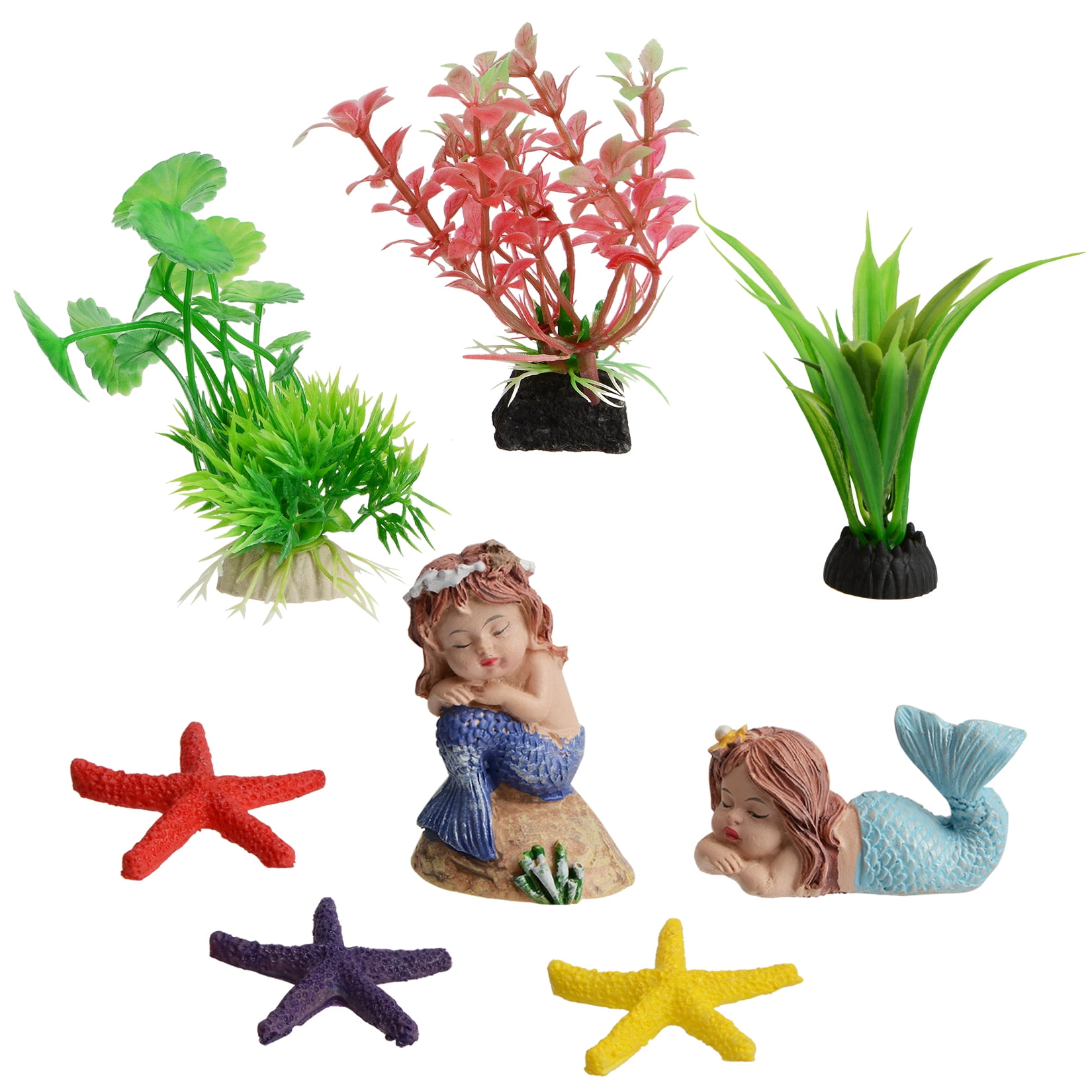 Saim 8pcs Aquarium Artificial Fish Tank Plants, Plastic Plants Fish Tank Decorations with