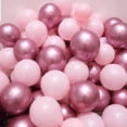 thumbnail image 1 of Globos de fiesta, 100 piezas, 12 pulgadas, metal rosa, cromo, helio, látex brillante, globos gruesos, perfectos para decorar bodas, cumpleaños, baby shower, graduación, Navidad, carnaval. Vhermosa HMYH478, 1 of 4