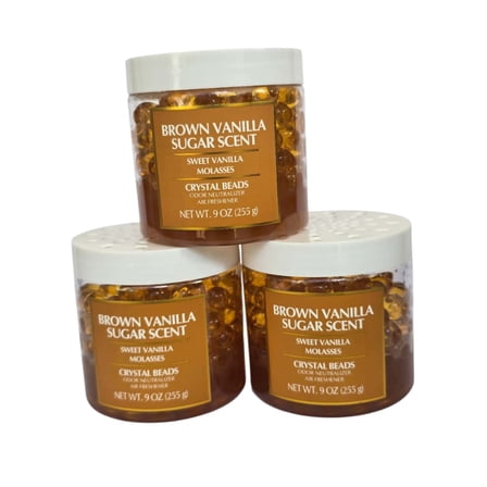 Odor Neutralizing Air Fresheners Crystal Gel Beads, Brown Vanilla Sugar, 9-ounce, 3 Pack