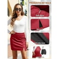 thumbnail image 5 of Womens Fuax Leather Skirt High Waisted Bodycon Pencil Mini Skirts with Shorts, 5 of 13