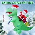 thumbnail image 2 of scurora 8Ft Christmas Inflatable Decorations, Santa Dinosaur Outdoor Inflatables, Santa Claus Riding Giant Dinosaur, Build-in 7 LED Lights Blow up for Christmas Party Outdoor Yard Lawn Decor, 2 of 7