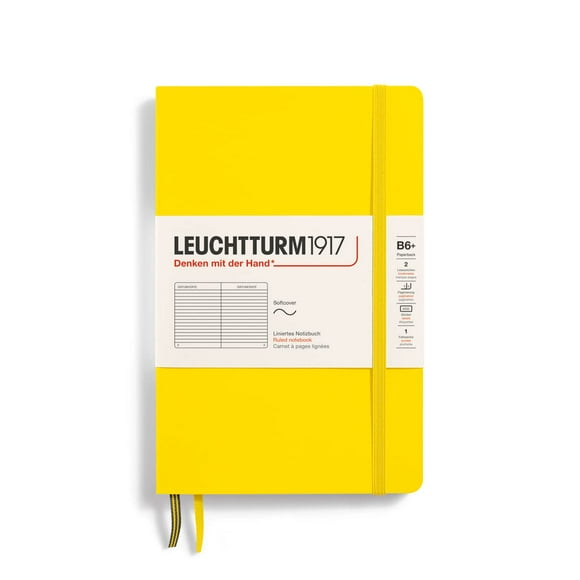 Libreta LEUCHTTURM1917 B6+, tapa blanda, 123 páginas rayadas, color limón