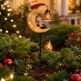 thumbnail image 4 of Christmas Solar Garden Stake Light, Santa Claus Moon LED Lantern Decor, Waterproof Metal Outdoor Yard Light for Garden Patio Walkway Porch (Snowman), 4 of 6