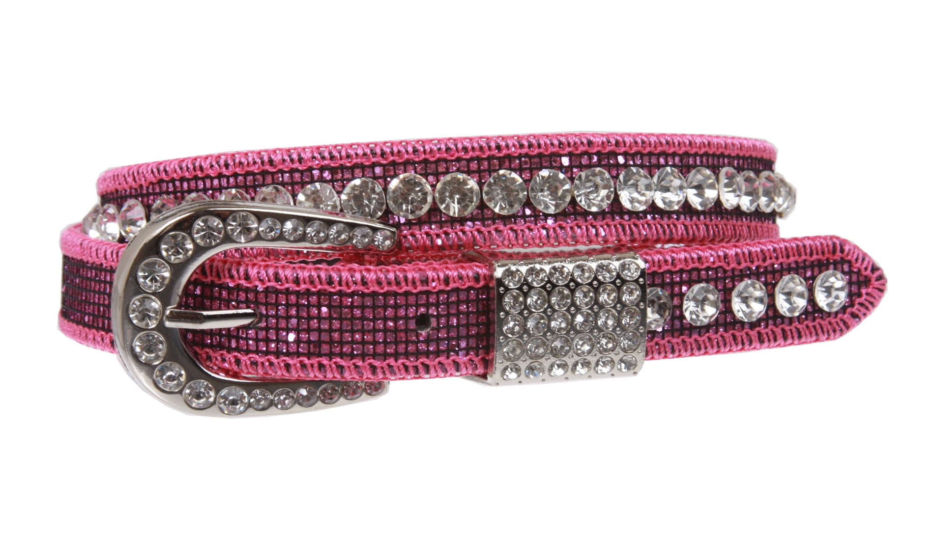 Kids Cowgirl Rhinestone Studded Belt - 1 1/16" (27mm) Skinny Western Belt For Girls & Boys