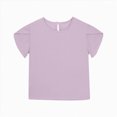 thumbnail image 5 of Kaprioy Girls T Shirts Girls' T Shirts Girls' Summer T Shirts Crewneck Petal Wavy Sleeves Crew Neck Short Sleeve Cute Casual Plain Tops, 5 of 6