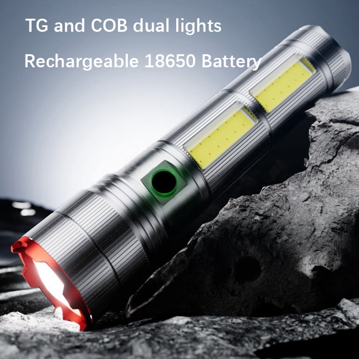 Byseng Rechargeable LED Flashlights, TG 9000 Lumens Zoomable Super Bright Tactical Flashlight