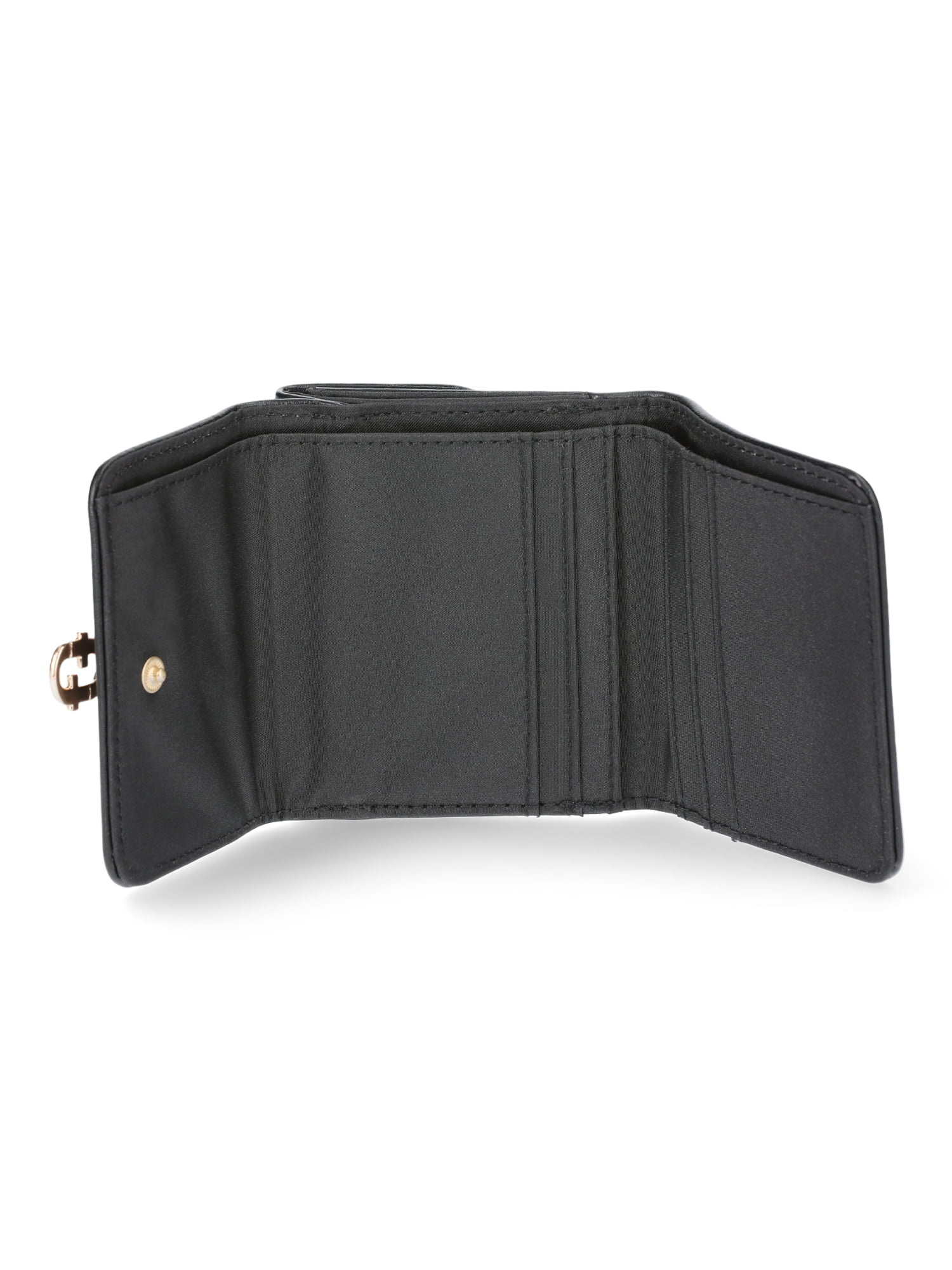 Time and Tru Women's Thea Double Sided Trifold Wallet, Black
