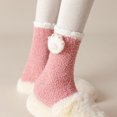 thumbnail image 5 of Fabrcox Fuzzy Slipper Socks for Women, Cute Mid-Calf Non Slip Winter Warm Casual Christmas Pattern Indoor Floor Socks for Home Lounging, 5 of 6