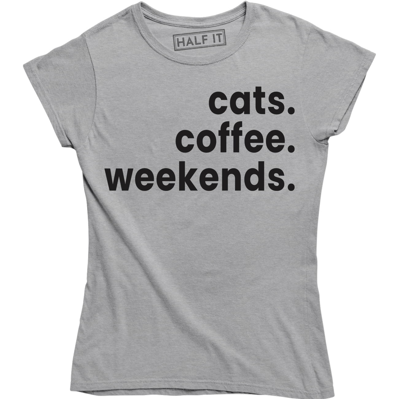 cats coffee weekends shirt