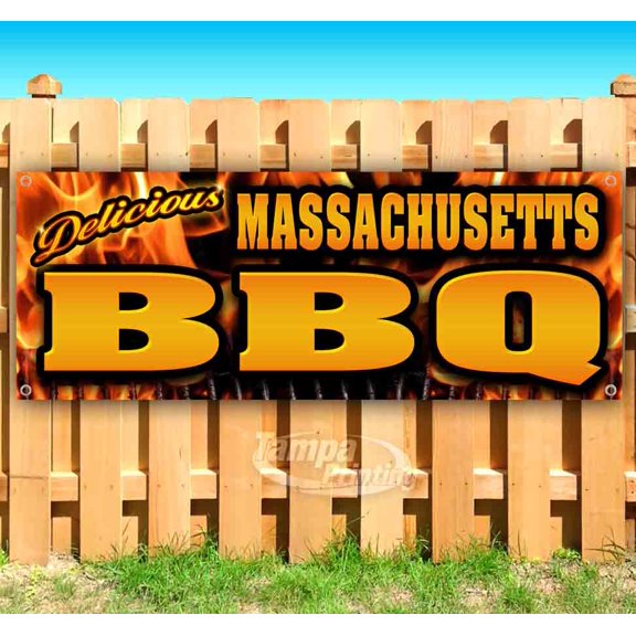 Massachusetts BBQ 13 oz Vinyl Banner With Metal Grommets