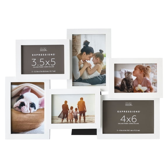 Studio Decor 6 Opening White Collage Frame, Expressions, 12 Pack