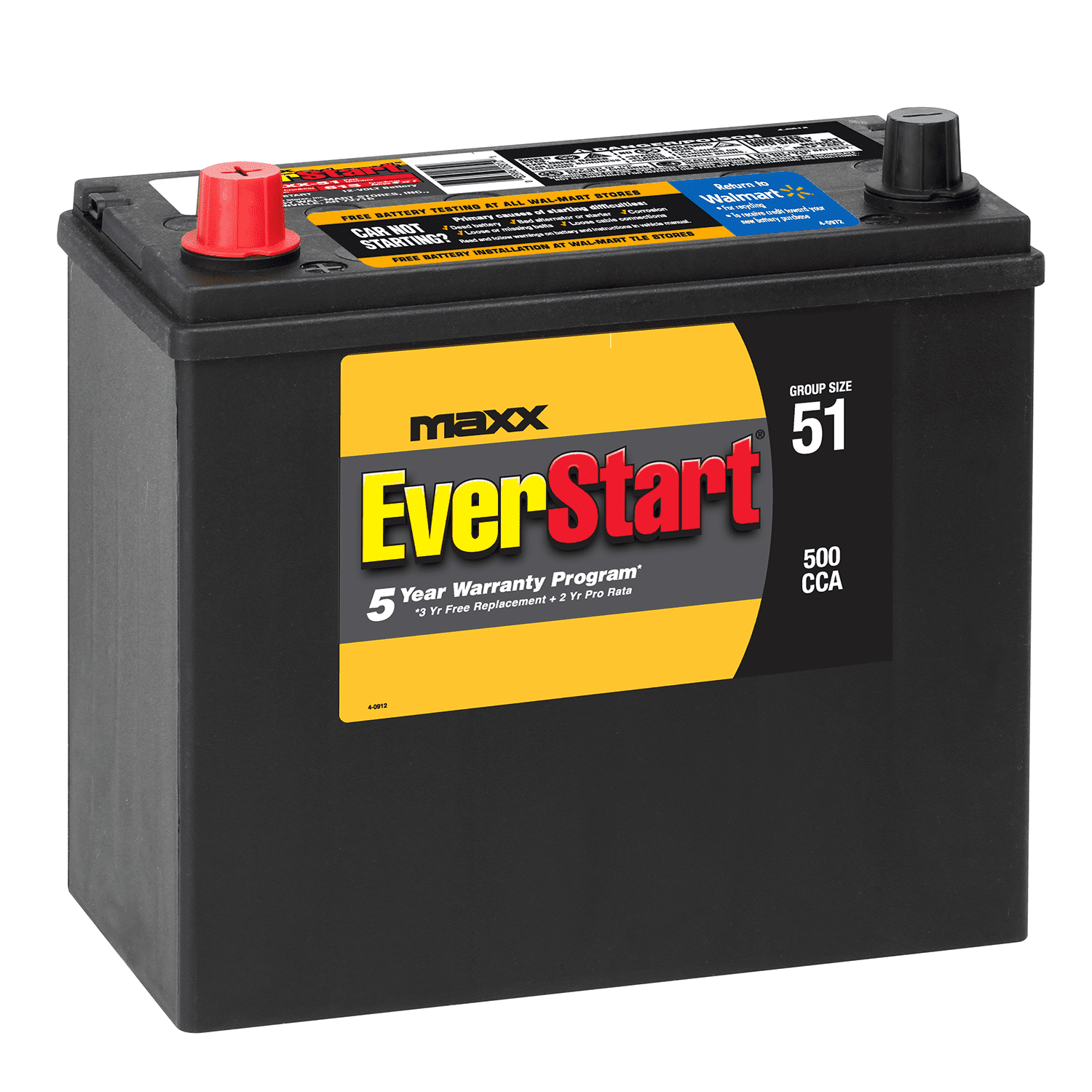 EverStart Maxx Lead Acid Automotive Battery Group 51 Walmart 