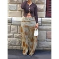 thumbnail image 4 of Women'S High Waisted Baggy Jeans Trendy Wide Leg Washed Distressed Denim Pants Brown XXL, 4 of 8