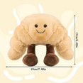thumbnail image 2 of Croissant Plush, Creative Soft Smiling Food Plush, Soft Simulation Smiley Croissant Toy, Party Decorations Bread Pillow, 2 of 4