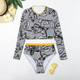 thumbnail image 4 of Lopeceal Women's Fashion Pattern Long Sleeve Tankini Sets UPF 50+ Rash Guard Swimsuit Swimwear, 4 of 4