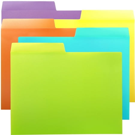Youngever 10 Pack Plastic Tab Folders – Heavy Duty Plastic Tab Folder in 5 Colors