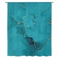 thumbnail image 2 of Turquoise Marble Sheer Curtains 54 Inches Long, Minimalist Abstract Golden Fluid Art Light Filering Curtains, Breathable Simi Curtain Privacy Drapes for Kitchen Bathroom Small Window Treatment, 2 of 9