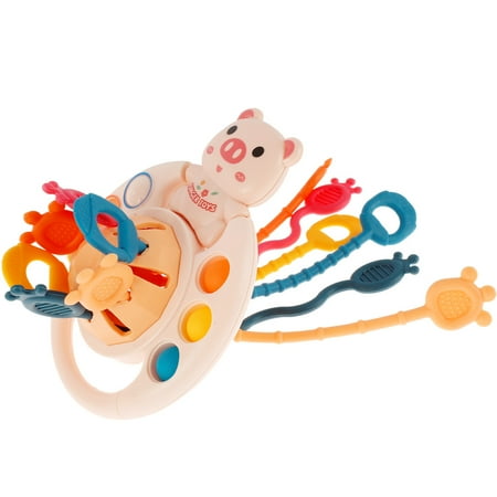 

Montessori Toys for Baby Sensory Toys Food Grade Silicone Pull String Activity Toy Fine Motor Skills Development Travel Toys Gifts for Toddlers Boys Girls