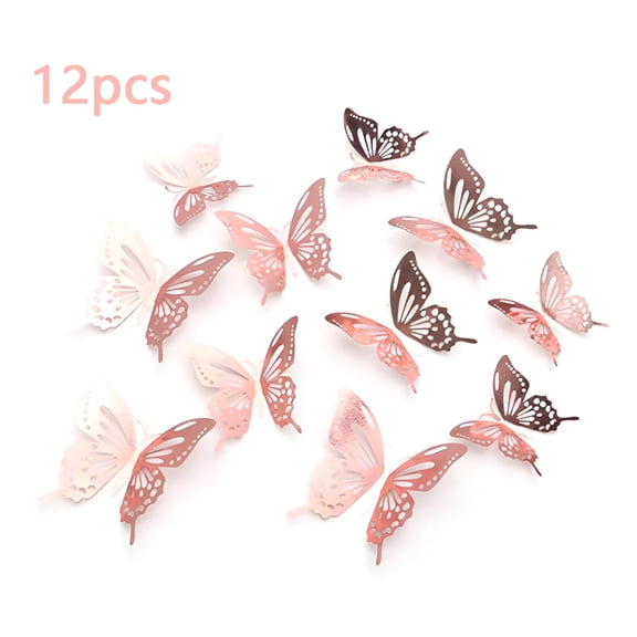 ACDANC 12Pcs Butterfly Decorations,3 Sizes 3D Butterfly Removable Stickers Wall Decor Butterfly for Kids Bedroom Bathroom Living Room Birthday