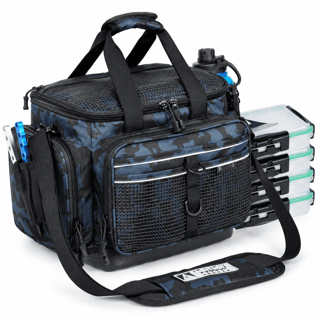 Waterproof Fishing Tackle Bag With 4 3600 Boxes Lure Organizer