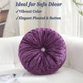 thumbnail image 4 of Velvet 15-Inch Round Throw Pillow Dark Purple for Couch Decor (Set of 2), 4 of 6
