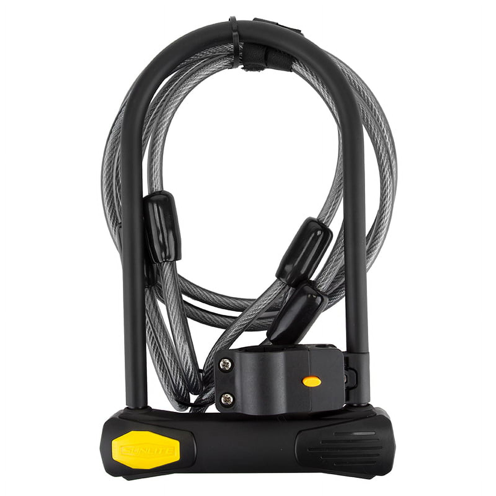 Sunlite Power Shield U-Lock Lock Pwr Shield U Atb 5x9/10mmx4f Cbl Bk W/brkt