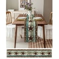 thumbnail image 3 of nqOlkjepod West Texas Star Rustic Table Runner 48 Inches Long Farmhouse Dress Scarves, Farmhouse Teal Green Wood Plank Dining Tablerunner for Coffee Table/Kitchen Island/Party Décor, 13" x 48", 3 of 8