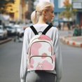 thumbnail image 7 of JIALIOU Mini Backpack Purse for Women Quilted Casual Daypack Small Travel Shoulder Bag, Pink Cow and Strawberry, 7 of 7