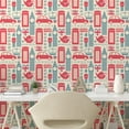 thumbnail image 3 of Ambesonne London Peel & Stick Wallpaper for Home, Popular British Culture, 13"x72", Dark Coral Bluegrey, 3 of 6