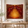 thumbnail image 5 of Holiday Stage Within Red Curtains and Golden Sunburst, Dramatic Vintage for Theater Fans, Pageant Wall Art, Christmas Gift, Tapestry Wall Hanging for Living Room and Studio, 5 of 7