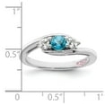 thumbnail image 2 of Survivor Collection Sterling Silver Rhodium-plated White and Blue Swarovski Topaz Sue Ring, 2 of 3