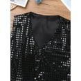 thumbnail image 5 of inhzoy Kids Boys Girls Shiny Sequin Vest Waistcoat Jacket Modern Dance Costume Black 14-45, 5 of 7