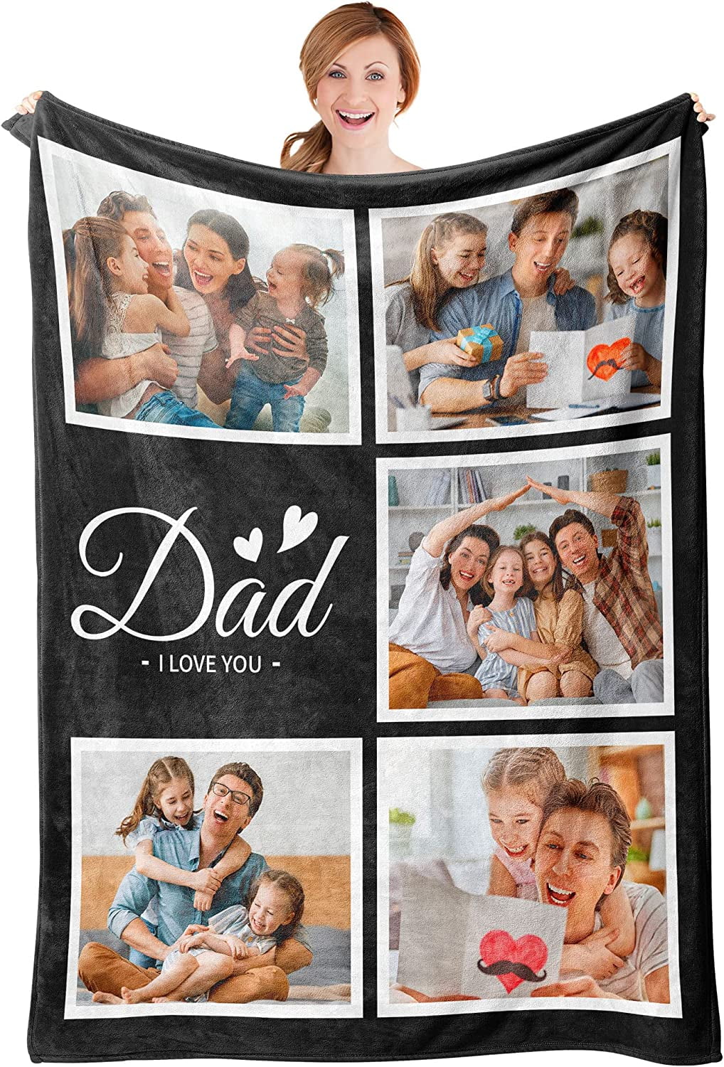 AISENIN 60*80inch Personalized Photo Blanket Fathers Day Birthday Gifts