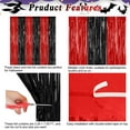 thumbnail image 5 of WarmHaven 2 Pack Backdrop Curtains, 3.28 FT x 7.05 FT Black and Red Party Decor, Metallic Party Streamer Tinsel Foil Fringe Curtains, Foil Curtains Backdrop Halloween Decorations Party Supplies, 5 of 14