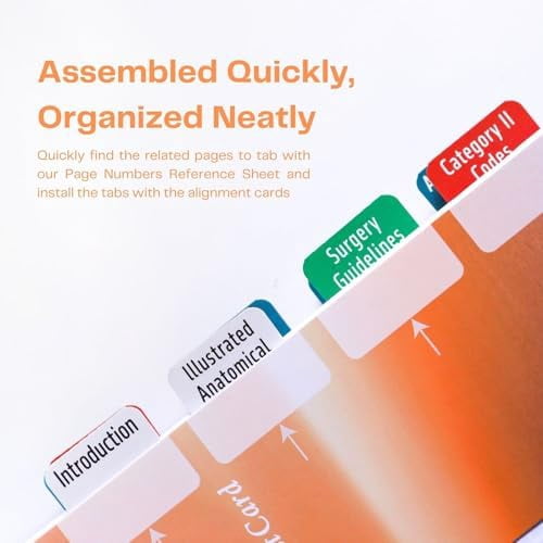 Index Tabs for CPT 2026 Professional Edition, Laminated and Color Coded Code Book Tabs with Easy Installation and Aesthetic Design.