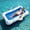 B-Blue Leaf L, variant on Inflatable Tanning Pool Lounger Float, Suntan Tub for Adults, Blow Up Sunbathing Pool with Integrated Pillow and Cup Holder, Heavy Duty Tanning Bed for Backyard Lake Beach