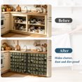 thumbnail image 4 of Impasto Grid Cabinet Curtains for Kitchen 11"W x 13"L, Modern Abstract Olive Green Square Paint Swatches Vanity Cabinet Curtains Magic Tape Short Curtain Decor Privacy Panel for Bathroom Laundry, 4 of 9