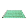 thumbnail image 2 of Ahgly Company Machine Washable Indoor Rectangle Abstract Turquoise Blue Modern Area Rugs, 2' x 4', 2 of 4