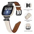 thumbnail image 3 of For Fitbit Versa 3/Versa 4/Sense/Sense 2 Black Buckle Watch Strap Genuine Cowhide Leather Wristband, 3 of 5