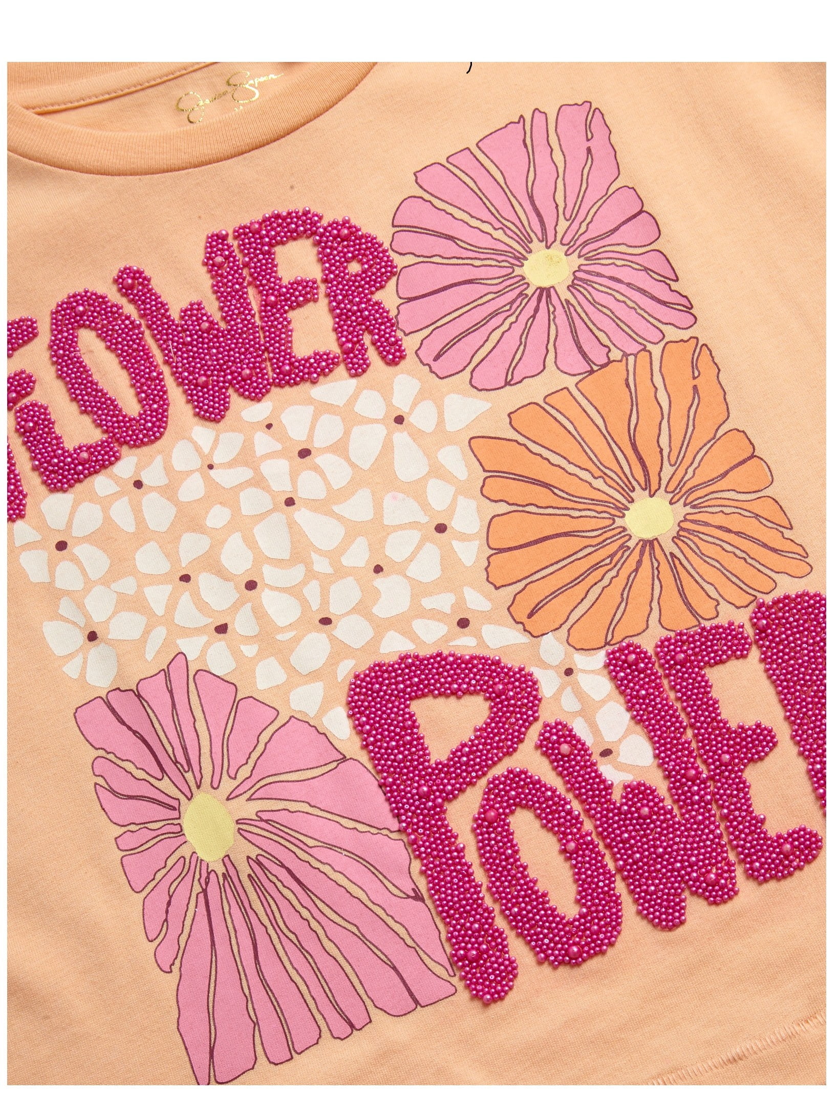 Jessica Simpson Girls' Embellished Graphic Tee with Short Sleeve, Sizes S (7)-XL (16)