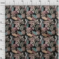 thumbnail image 3 of oneOone Georgette Viscose Black Fabric Tropical Leaf Sewing Material Print Fabric By The Yard 42 Inch Wide, 3 of 5