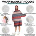 thumbnail image 5 of Wearable Oversized Blanket,Red and Blue Christmas Knitted Pattern Wearable Blanket Hoodie for Adults,Cozy Hooded Blankets with Super Pockets,Super Warm Fuzzy Pullover for Women & Men, 5 of 6