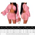thumbnail image 2 of Blusas De Punto Minifaldas Faldas sin mangas con mangas acampanadas, cuello en V profundo, ropa de club para mujer (rosa L) Cgtredaw para Mujer Rosa T S, 2 of 6