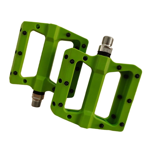 Sonducket Pack de 2 pedales de bicicleta a prueba de golpes Pedal de bicicleta 9/16 pulgadas sellado ciclismo montar soporte plataforma taco Ciclismo Verde