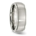 thumbnail image 4 of Chisel Stainless Steel Polished with Brushed Center 8mm Ridged Edge Band, 4 of 6