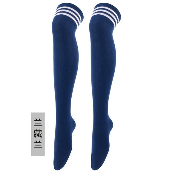 Nvzi-c 1 Pairs Over Knee Socks Knee-High Socks High Thigh Boot Stockings Women Knee Highs Socks for Girl Cosplay, Daily Wear,Dark Blue