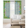 thumbnail image 2 of Green Easter Blackout Curtains for Bedroom Living Room Darkening Curtains 54 Inch Long Spring Floral Eggs Elegant Pastoral Wooden Short Curtain for Small Window Treatment Grommet Drapes 52"x54"x2, 2 of 9