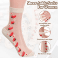 thumbnail image 3 of 15 Pairs Women Sheer Floral Socks Lace socks Thin Sock See Through Sock for Women Ladies, 3 of 6